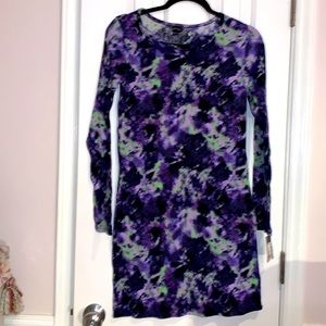 Art Class Purple & green ribbed tie dye dress with long sleeves size XXL ( 18 )